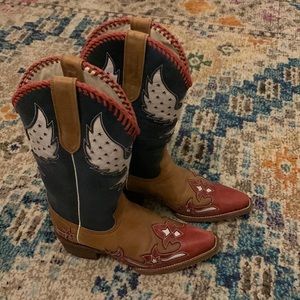 Red white and blue jb Dillon cowboy boots excellent condition